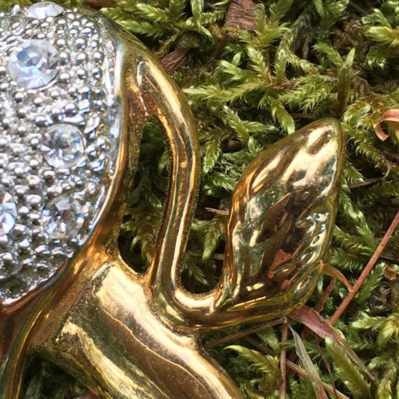 Vintage Big Gold Sparkly Lion Brooch - Picture 4 of 6